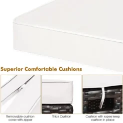 Costway 2PCS Patio Rattan Ottoman Cushioned Seat Beige -Crosley Sales Store GUEST b7f958b2 648c 4371 8ac6 a3eda38fe592