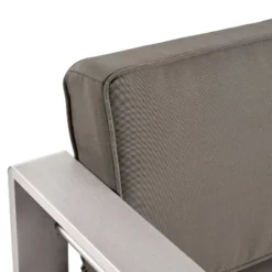 Cape Coral 5pc Aluminum And MGO Seating Set With Fire Table Khaki/Light Gray - Christopher Knight Home -Crosley Sales Store GUEST b832f58a af91 41b0 b138 f727a629a595