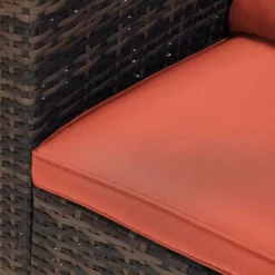 6pc Wicker Outdoor Conversation Set With Cushions - Orange - EDYO LIVING -Crosley Sales Store GUEST b8d4807d e00f 4193 8123 2d3564b10d24