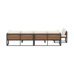 4pc Metal & Wood All Weather Patio Sectional Set - Natural - Saracina Home -Crosley Sales Store GUEST b94104d7 4632 4941 9fa9 03916e0b92c6