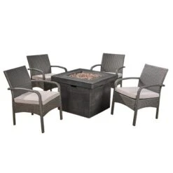 Christopher Knight Home Cordoba 5pc Iron Outdoor Patio Fire Pit Furniture Set -Crosley Sales Store GUEST b95929e7 eed4 4f7b b256 a059ab686b88