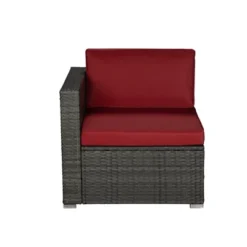 5pc Rattan Wicker Outdoor Conversation Set - Gray/Red - GODEER 15 5pc Rattan Wicker Outdoor Conversation Set - Gray/Red - GODEER -Crosley Sales Store GUEST bb4bb92c e9a7 4065 8e72 317226e99075