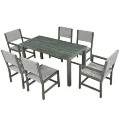Outdoor 6-Seat Acacia Wood Dining Set For Yard, Terrace, Balcony - ModernLuxe -Crosley Sales Store GUEST bb5d6a64 bb3d 4f82 a86b 5e96c51035a0