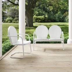 Griffith 2pc Outdoor Seating Set - White - Crosley -Crosley Sales Store GUEST bb7bcf2b 074d 42a3 bf93 5f49216a03bf
