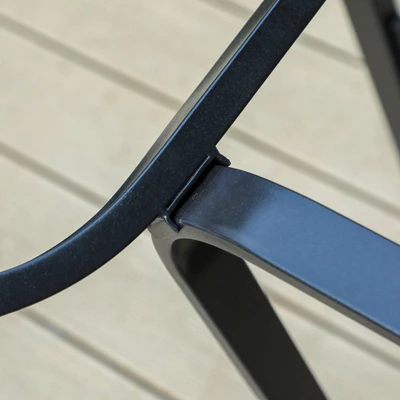 Patio Set With Steel Table With 1.57" Umbrella Hole & Steel Swivel Sling Arm Chairs - Captiva Designs 6 Patio Set With Steel Table With 1.57" Umbrella Hole & Steel Swivel Sling Arm Chairs - Captiva Designs - Image 6