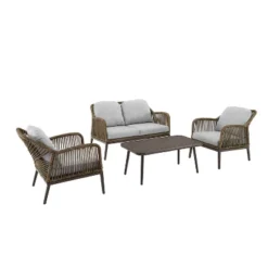Haven 4pc Outdoor Wicker Conversation Set - Light Gray - Crosley 23 Haven 4pc Outdoor Wicker Conversation Set - Light Gray - Crosley -Crosley Sales Store GUEST bc2f423b 4dc4 4aa7 81ff 143b013fd040