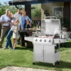 Costway 5-Burner Propane Gas BBQ Grill WithSide Burner,Thermometer,Prep Table 50000 BTU