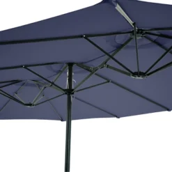 Extra Large Outdoor Umbrella - 15 Ft Double Patio Shade With Easy Hand Crank For Outdoor Furniture, Deck, Backyard, Or Pool By Pure Garden (Navy) -Crosley Sales Store GUEST c0278311 625a 4be3 9809 792bf8bd798d