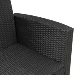 6pc Wicker Patio Conversation Set With Glass Table Ottomans & Cushions - Black/Dark Gray - GODEER -Crosley Sales Store GUEST c1931aa3 67d4 4568 a206 2902c08d2760