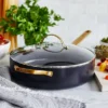 GreenPan Reserve 4.5qt Covered Saute Pan With Helper Handles Black