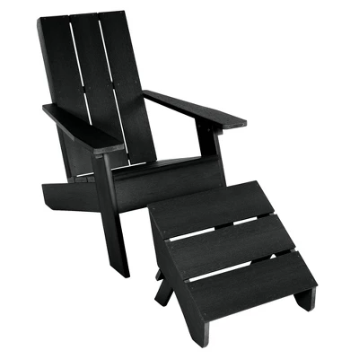 Italica 2pc Modern Adirondack Chair And Folding Ottoman - Highwood 5 Italica 2pc Modern Adirondack Chair And Folding Ottoman - Highwood - Image 5