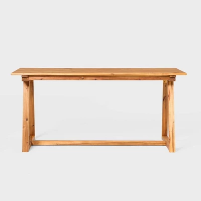 Saracina Home 66" Modern Slatted Rectangle Outdoor Dining Table With Trapezoid Legs 6 Saracina Home 66" Modern Slatted Rectangle Outdoor Dining Table With Trapezoid Legs - Image 6