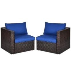 Costway 4PCS Patio Rattan Corner Sofa Sectional Furniture Set Navy Cushion -Crosley Sales Store GUEST c374fb0d 0d94 4804 abd1 5ea9cff08064 1