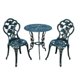 3pc Rose Cast Metal Set With Cast Aluminum Table Top & Chairs - Oakland Living -Crosley Sales Store GUEST c3912c68 02ea 470b ada9 05f0d6c71e9f