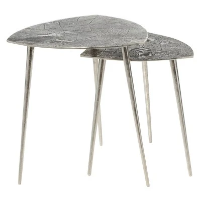 2pk Aluminum Patio Accent Table - Olivia & May 1 2pk Aluminum Patio Accent Table - Olivia & May