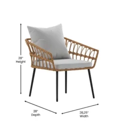 Flash Furniture Evin Set Of 2 Boho Indoor/Outdoor Rope Rattan Wicker Patio Chairs With All-Weather Cushions 17 Flash Furniture Evin Set Of 2 Boho Indoor/Outdoor Rope Rattan Wicker Patio Chairs With All-Weather Cushions -Crosley Sales Store GUEST c402f635 aade 4da8 88c9 2c1b5da85411