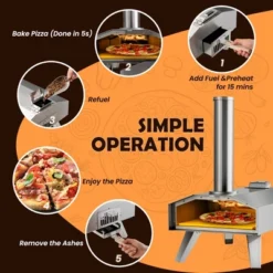 Costway Wood Pellet Pizza Oven Pizza Maker Portable Outdoor Pizza Stone W/ Foldable Leg -Crosley Sales Store GUEST c5288141 6c37 4cf7 a4c6 2e13e86082f9