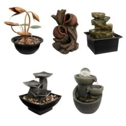 Nature Spring Tabletop Water Fountain With 3 Raku Bowls, River Rocks, And Electric Pump - 7", Silver And Black -Crosley Sales Store GUEST c52c60f4 ddde 42a6 ad66 5a198e036d0f