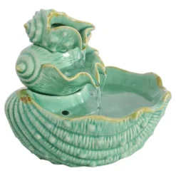 Sunnydaze Decor Sunnydaze Indoor Home Decorative Stacked Tiered Seashells Tabletop Water Fountain Feature - 7" - Green -Crosley Sales Store GUEST c61d4f81 5742 4588 a786 a2f2af7eaa9d