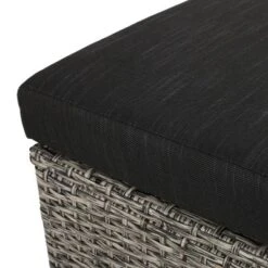 Puerta 2pk Outdoor Wicker Ottomans With Cushions - Black/Dark Gray - Christopher Knight Home -Crosley Sales Store GUEST c6418ad9 55ba 4e1b 8c32 b39f0de62659