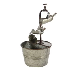 28" X 15" Farmhouse Metal Fountain Gray - Olivia & May -Crosley Sales Store GUEST c7be08fe 04dd 4b16 9a93 be62e5d80308