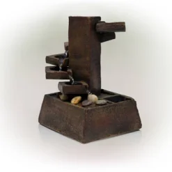 11" Resin Tiered Stone Eternity Tabletop Fountain Brown - Alpine Corporation -Crosley Sales Store GUEST c7f18b80 8bfd 4135 b2fe 01cc8ac4f16d