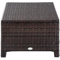 Outsunny 2 Pc 20" Outdoor PE Rattan Wicker Ottoman, Fade-Resistant Patio Footrest With Soft Cushion, Steel Frame, Dark Brown, White -Crosley Sales Store GUEST c841fbc8 1126 47c7 8fb3 702614122c53