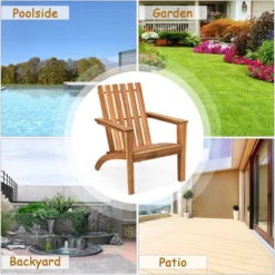 Costway 2PCS Patio Acacia Wood Adirondack Chair Lounge Armchair Durable Outdoor Garden -Crosley Sales Store GUEST c889092c 8cdb 4fa2 8d1e 3f517a08c376
