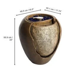 Teamson Home Outdoor 22 Inch Water Fountain Pot With Fire Pit And Fire Glass, Brown -Crosley Sales Store GUEST c96c85b9 bac9 4b78 ba58 617556979671