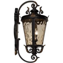 John Timberland Casa Marseille Rustic Outdoor Wall Light Fixture Veranda Bronze Ornate Scroll 36" Champagne Hammered Glass For Post Exterior Barn Deck -Crosley Sales Store GUEST c994c057 da70 4627 af3e 4190ab525834