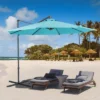 Aoodor Patio 10FT Off-set Hanging Aluminum Cantilever Umbrella（ Not Include A Base）