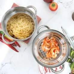 Oster® Oster Sangerfield 4 Piece 5 Quart Stainless Steel Pasta Pot With Lid