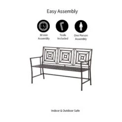 Evergreen Bronze Square Back Garden Bench -Crosley Sales Store GUEST ca510fde e1e9 43ed bcac 8492d8e72195