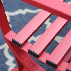 Outdoor Steel Single Seat Garden Arm Chair - Red - Captiva Designs -Crosley Sales Store GUEST cbbd9854 5bbe 439a a683 fed051952b16