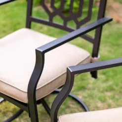 7pc Patio Dining Set With Rectangle Table With 2.6" Umbrella Hole & Padded Swivel Arm Chairs - Captiva Design -Crosley Sales Store GUEST cbd60854 11db 4dea a325 b3ecd20981c7