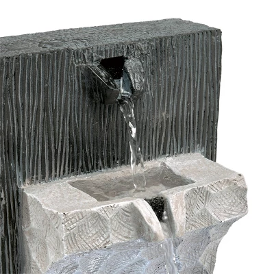 14" Modern Cascading Tabletop Fountain With LED Lights Gray - Alpine Corporation 5 14" Modern Cascading Tabletop Fountain With LED Lights Gray - Alpine Corporation - Image 5