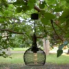 10" Solar Hanging Mesh Glass Lantern Black - Alpine Corporation