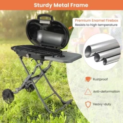 Costway Portable Propane Grill Folding Gas Grill Griddle With Wheels & Side Shelf -Crosley Sales Store GUEST cd9e9dc2 ce47 4c53 9f18 14e0c304e908