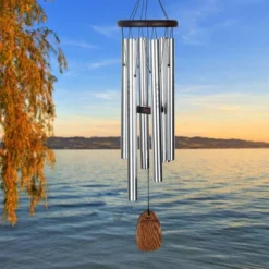 Woodstock Wind Chimes Signature Collection, Affirmation Chime, 25'' Amazing Grace Silver Wind Chime AFASB