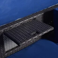 4pc Outdoor Wicker Rectangle Daybed With Canopy & Cushions - Blue - GODEER -Crosley Sales Store GUEST cf05f8cc eea1 4832 865e 9270dafee752