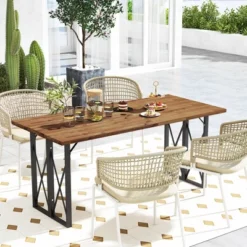 Costway 67'' Patio Rectangle Table Heavy-Duty Acacia Wood Dining Table With Umbrella Hole 10 Costway 67'' Patio Rectangle Table Heavy-Duty Acacia Wood Dining Table With Umbrella Hole -Crosley Sales Store GUEST cf35e51e 1255 41e3 8574 e1a17ed84e0a