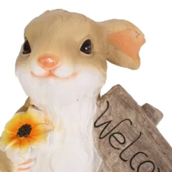 28.25" Concrete Silverbow Outdoor Rabbit Garden Statue - White And Brown - Christopher Knight Home -Crosley Sales Store GUEST cf3b253c 69bf 4f82 8b93 7aaea4ede515