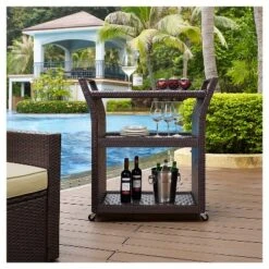 Crosley Palm Harbor Outdoor Wicker Bar Cart -Crosley Sales Store GUEST d0c6cf6e 934c 43cd 9767 b85be6860386