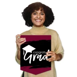 Big Dot Of Happiness Maroon Grad - Best Is Yet To Come - Outdoor Home Decorations - Double-Sided Burgundy Graduation Party Garden Flag - 12 X 15.25 In -Crosley Sales Store GUEST d0d50d73 2e47 4b5a 831b c30b4528afd6