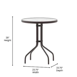 Flash Furniture Lila 23.75'' Round Glass Metal Table With 2 Metal Aluminum Slat Stack Chairs -Crosley Sales Store GUEST d0fd63f9 456d 4f55 ad1f a3f40b0e8f88