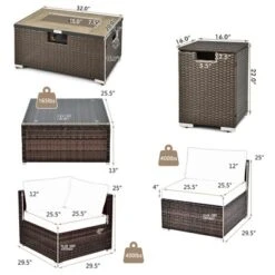 Costway 8PCS Patio Rattan Furniture Set Fire Pit Table Tank Holder Cover Deck Off White/Black/Navy/Red/Turquoise 16 Costway 8PCS Patio Rattan Furniture Set Fire Pit Table Tank Holder Cover Deck Off White/Black/Navy/Red/Turquoise -Crosley Sales Store GUEST d2673b8c 745b 4f35 a067 27904f144fac