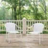 Palm Harbor 2pc Outdoor Wicker Stackable Chairs - White - Crosley