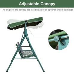 Costway Loveseat Patio Canopy Swing Glider Hammock Cushioned Steel Frame Outdoor Green -Crosley Sales Store GUEST d2b5419f bbda 4b81 823b 5027795b2e07