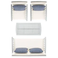 Rocklin 4pc Living Set - Gray/Beige/Navy - Safavieh -Crosley Sales Store GUEST d2f097a1 b948 4bd8 9e87 e790b15f214e