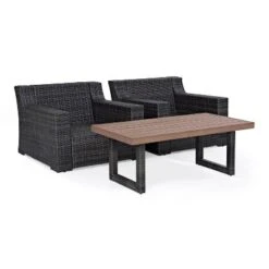 Beaufort 3pc Outdoor Wicker Seating Set With Coffee Table - Mist - Crosley -Crosley Sales Store GUEST d331a814 838b 4fe1 9cbe 4f54ce497133